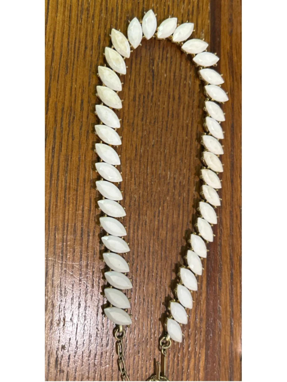 Women's Trifari vintage choker Necklace, One Size, cream and Gold 14”